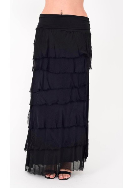 Italyan 2 Beden Ince Gösteren Kat Kat Ipek Etek & Straplez Elbise