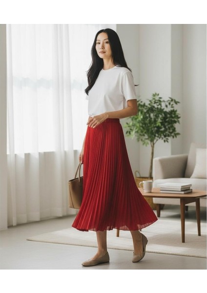 Pileli Beli Lastikli Şifon Etek(95 Cm)-(38-50) fiyatları