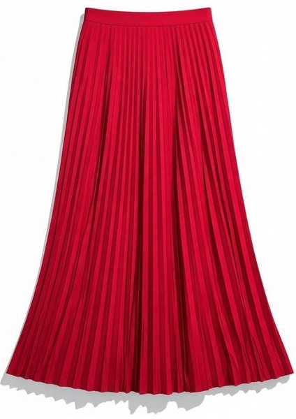 Pileli Beli Lastikli Şifon Etek(95 Cm)-(38-50) modelleri