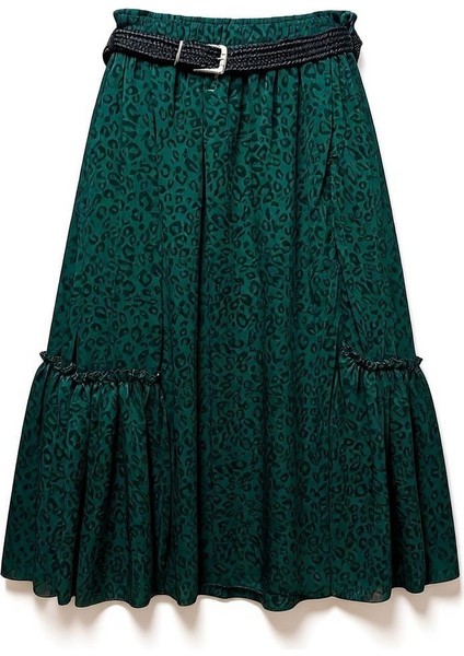 Bohem Şifon Kemerli Beli Lastikli Etek(95 Cm)-(38-50) modelleri