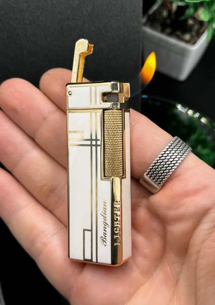 2025 Yan Sürgülü Gaz Çakmak | Taşlama Tekerlekli Torch Alev High-End Gazlı Koleksiyonluk Çakmak