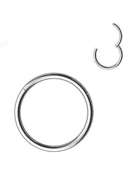 Gümüş Renk Paslanmaz Kararmaz Cerrahi Çelik Tam Halka Kıkırdak Tragus Helix Çelik Piercing