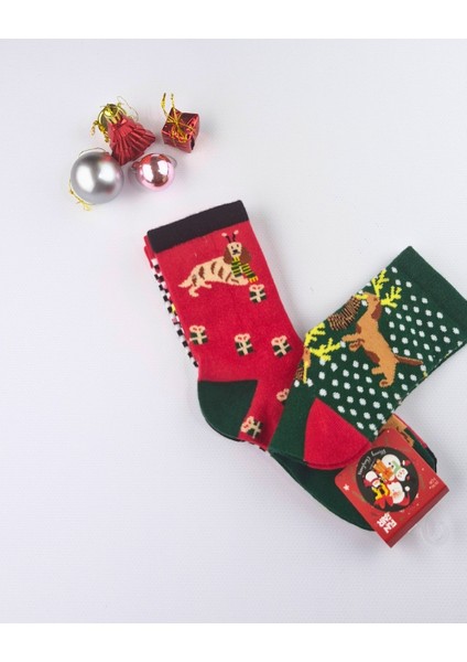 Asliva 3'lü Paket Yılbaşı Temalı Çocuk Çorap Seti - Renkli ve Eğlenceli Kışlık (Numara: 25-30) fiyatları