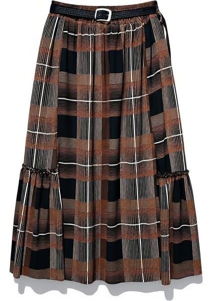 Bohem Şifon Kemerli Beli Lastikli Etek(95 Cm)-(38-50) modelleri