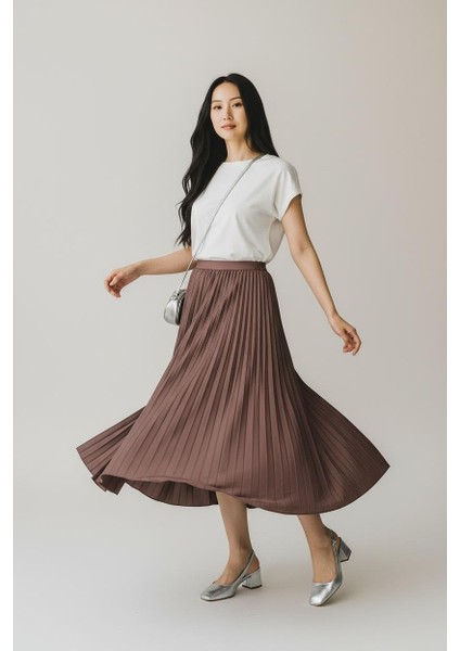 Pileli Pamuklu Dokuma Viskon 4 Mevsim Etek(95 Cm)-(38-48) fiyatları