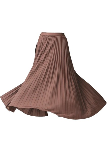 Pileli Pamuklu Dokuma Viskon 4 Mevsim Etek(95 Cm)-(38-48) modelleri