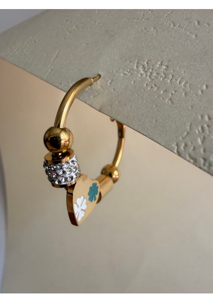 Clover Heart Halka Çelik Küpe fiyatları