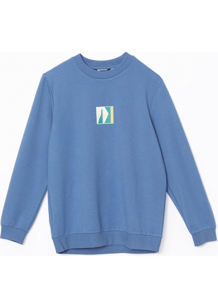 Yeni Sezon Bisiklet Yaka Uzun Kollu Nakışlı Erkek Sweatshirt indirimleri