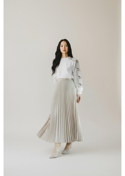 Pileli Pamuklu Dokuma Viskon 4 Mevsim Etek(95 Cm)-(38-48) fiyatları