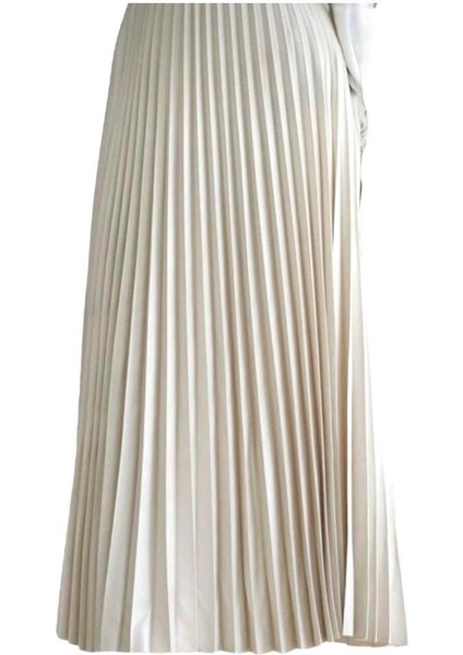 Pileli Pamuklu Dokuma Viskon 4 Mevsim Etek(95 Cm)-(38-48) modelleri