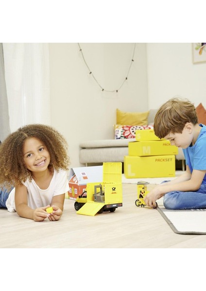 203747020 Dickie Dhl Delivery Setfreewheel Delivery Vehicle Packaging Statio indirimleri