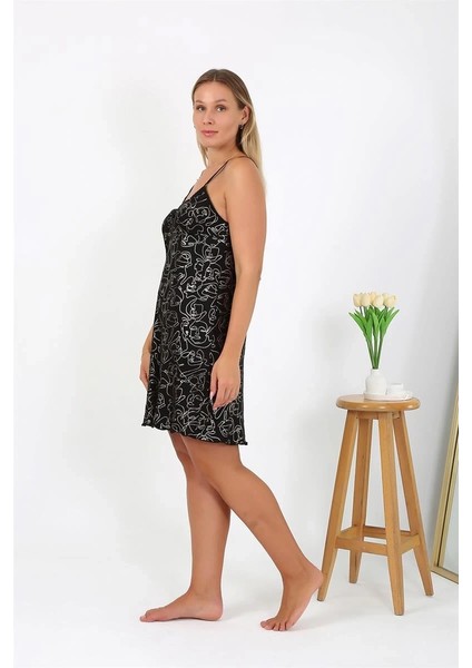 Moda Kadın Büyük Beden Ip Askılı Gecelik Siyah fırsatları