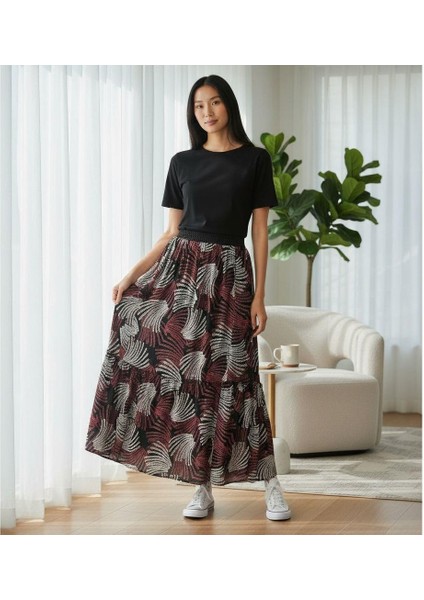 Bohem Şifon Kemerli Beli Lastikli Etek(95 Cm)-(38-50) fiyatları