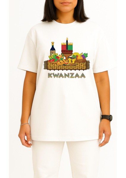 Oversize Kwanzaa African Piknik Sepeti Göğüs Tasarımlı Unisex T-Shirt fiyatları