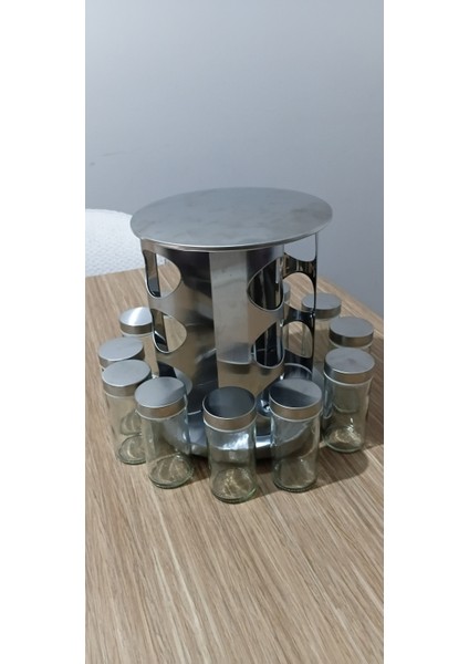 Orjinal Paslanmaz Çelik 360° Standlı 12 Li Baharatlık fiyatları