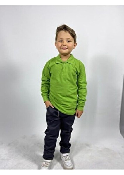 Ümiteks World Of Clothes Penye Polo Yaka Uzun Kol Okul Tişörtü Penye Polo Yaka Uzun Kollu Çocuk Tişörtü