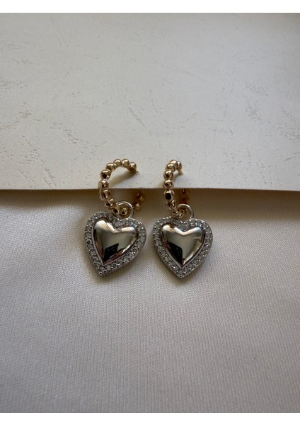 Silver Heart Taşlı Küpe fiyatları