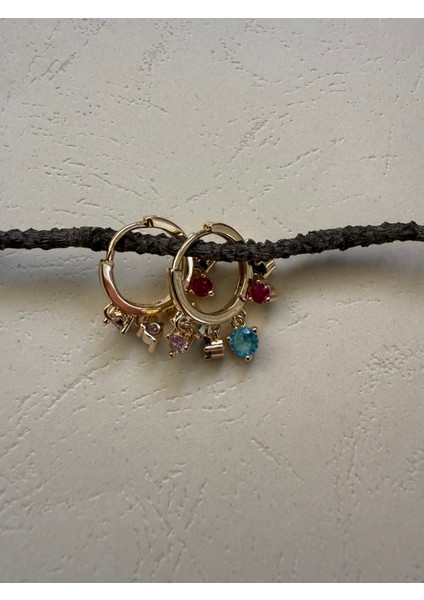 Kleo Renkli Taşlı Küpe