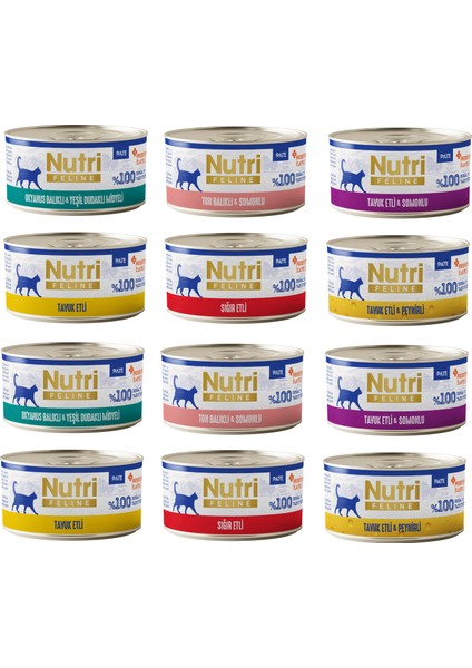 4 Çeşit Karma Tahılsız Yetişkin Kedi Konservesi 70 Gr. x 12 Adet