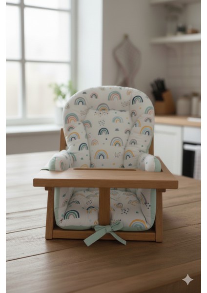 Çift Taraflı Mama Sandalyesi Minderi (Kemer Geçme Yerleri Mevcut)