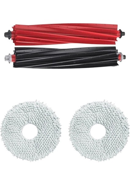 Roborock Qrevo Master Robot Süpürge Uyumlu 1 Set Ana Fırça Takımı - 2 Adet Mop Bezi Yedek Parça Seti
