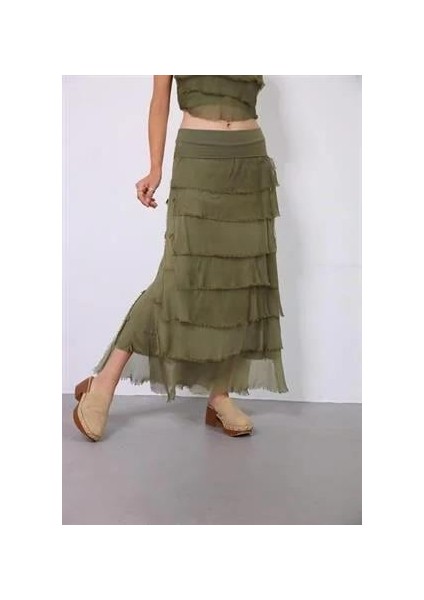 Italyan 2 Beden Ince Gösteren Kat Kat Ipek Etek & Straplez Elbise