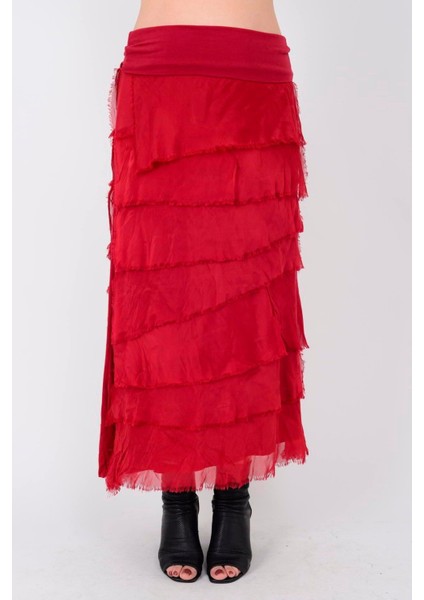 Italyan 2 Beden Ince Gösteren Kat Kat Ipek Etek & Straplez Elbise fırsatları