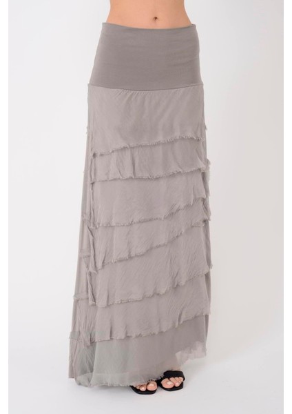 Italyan 2 Beden Ince Gösteren Kat Kat Ipek Etek & Straplez Elbise