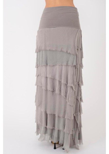 Italyan 2 Beden Ince Gösteren Kat Kat Ipek Etek & Straplez Elbise