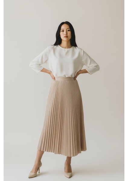 Pileli Pamuklu Dokuma Viskon 4 Mevsim Etek(95 Cm)-(38-48) fiyatları