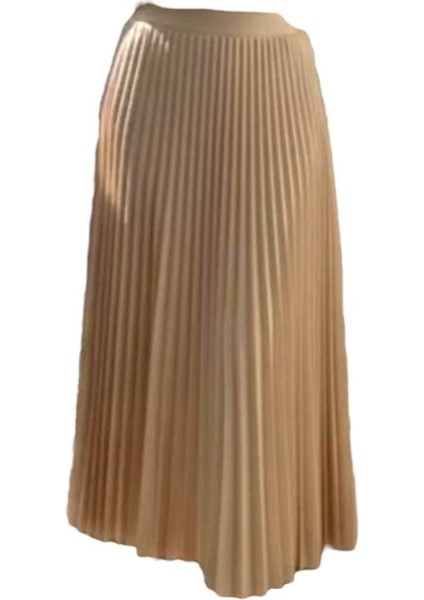 Pileli Pamuklu Dokuma Viskon 4 Mevsim Etek(95 Cm)-(38-48) modelleri