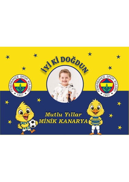 Fenerbahçe Afiş Pankart Kişiye Özel Doğum Günü Yazısı 35X50 Boyut