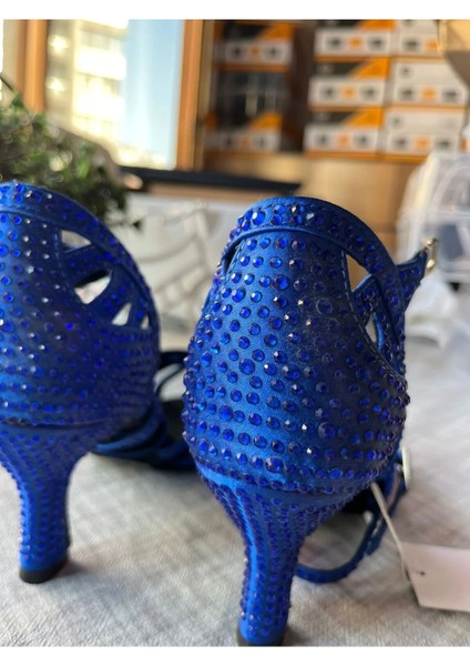 Sax Mavi Incili Salsa, Bacata, Tango, Dans Ayakkabısı 5 cm Kadeh Topuk modelleri