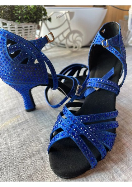 Sax Mavi Incili Salsa, Bacata, Tango, Dans Ayakkabısı 5 cm Kadeh Topuk indirimleri