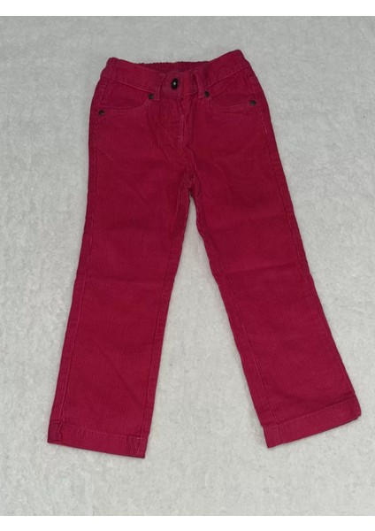 4 Yaş Fuşya Kadife Kız Çocuk Pantolon