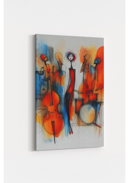 Jazz Müzik %100 Pamuk Kanvas Tablo Soyut Portre Duvar Dekoru fiyatları