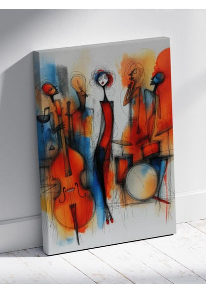 Jazz Müzik %100 Pamuk Kanvas Tablo Soyut Portre Duvar Dekoru fırsatları