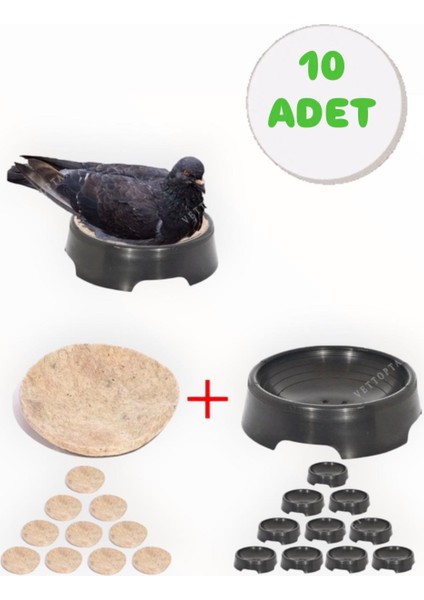 Güvercin Yuvarlak Folluk ve Yün Keçe (10ADET)