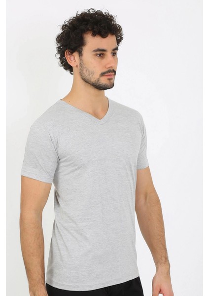 Moda Erkek V Yaka Gri Penye Atlet fiyatları