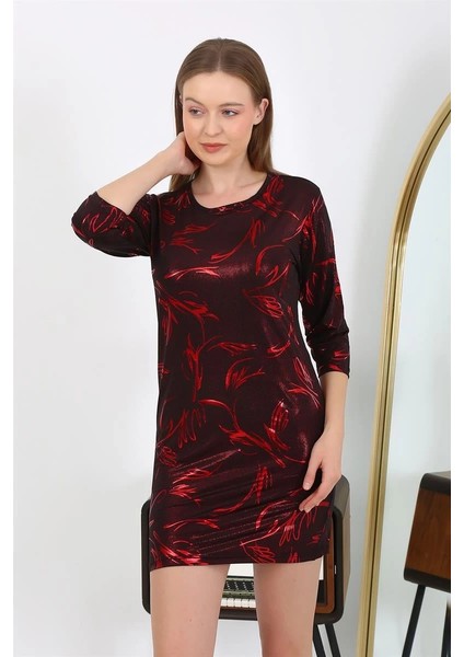 Moda Kadın Micro Kumaş Mini Parlak Elbise Kırmızı fırsatları