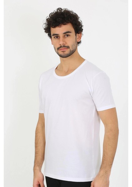 Moda Erkek Açık Yaka Beyaz Penye Atlet indirimleri