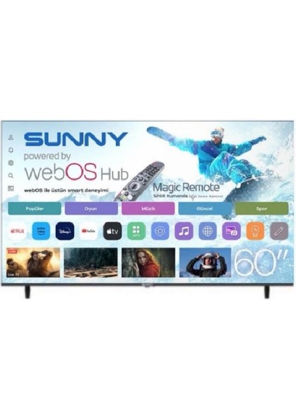 SN60 Mn 252 60" 155 Ekran Dahili Uydu Alıcılı 4K Ultra Hd Smart QLED Tv modelleri