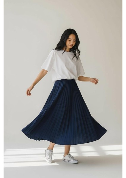 Pileli Pamuklu Dokuma Viskon 4 Mevsim Etek(95 Cm)-(38-48) fiyatları