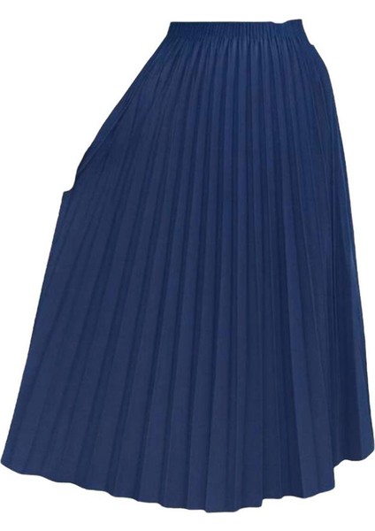 Pileli Pamuklu Dokuma Viskon 4 Mevsim Etek(95 Cm)-(38-48) modelleri