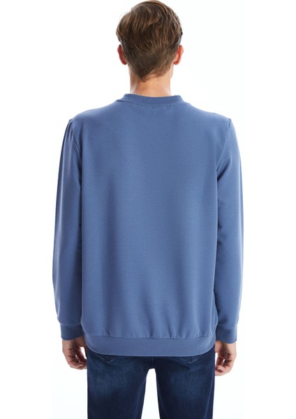 Yeni Sezon Bisiklet Yaka Uzun Kollu Nakışlı Erkek Sweatshirt fırsatları