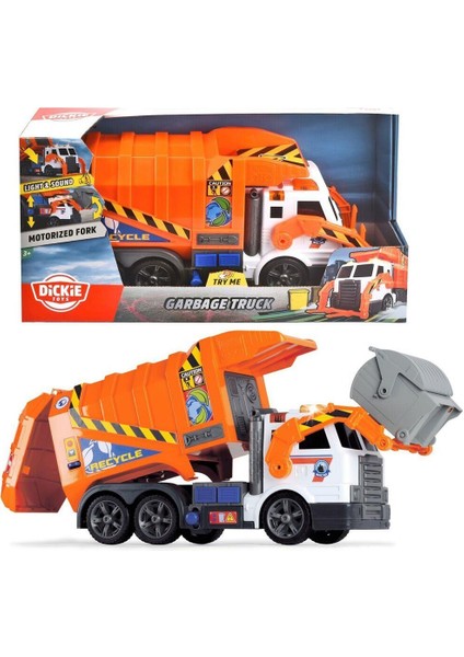 203308369 Dickie Garbage Truckfree wheel light sound B/O lifting fork wt