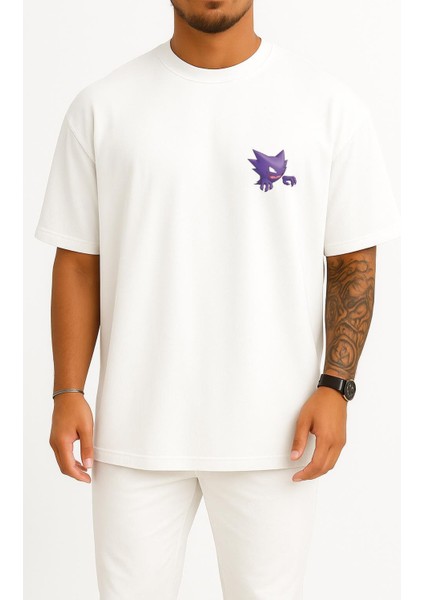 Oversize Haunter Cep Baskılı Unisex T-Shirt