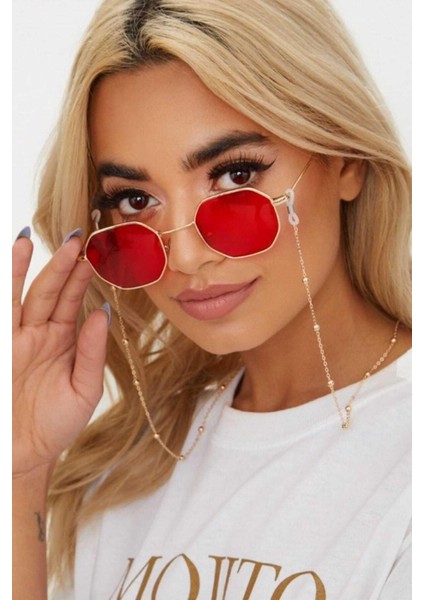 Kadın Gözlük Zinciri Chic Minik Toplu Gold