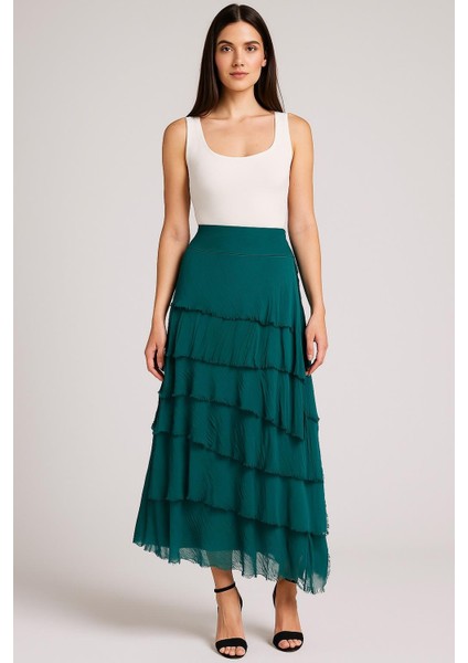 Italyan 2 Beden Ince Gösteren Kat Kat Ipek Etek & Straplez Elbise fiyatları