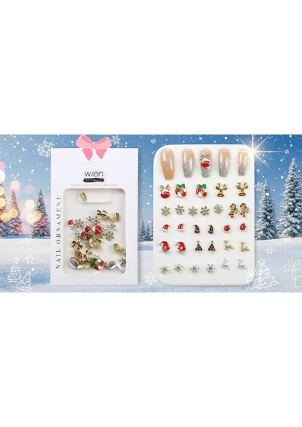 Yeni Yıl Tema Metal Tırnak Süsleme Charm Nail Art Charm Taşları WN-509 fiyatları